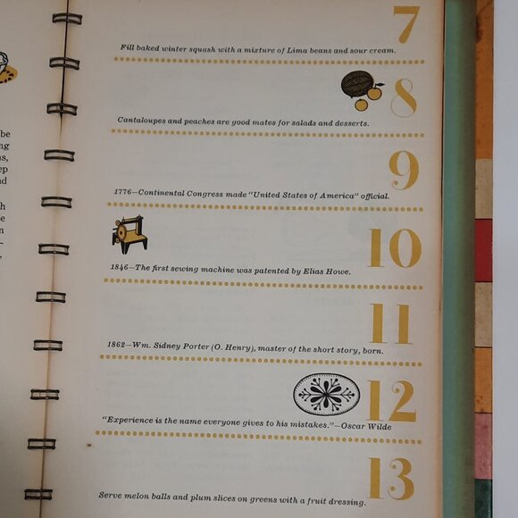 Betty Crocker’s Cooking Calendar, 1st Ed, 1st Printing, 1962 Vintage Cookbook - Picture 8 of 12